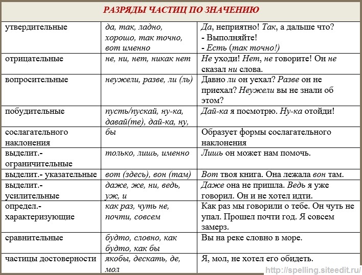 Виды частиц. Разряды частиц таблица. Частицы в русском языке таблица с примерами. Таблица частицы 7 класс. Значения частиц таблица.